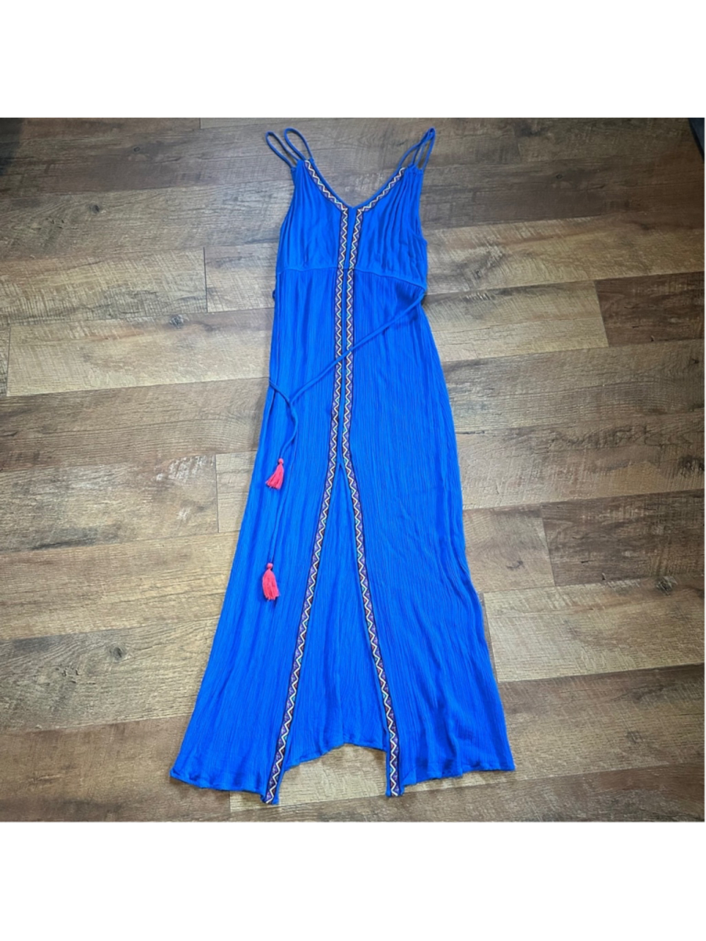 Women's Let Them Eat Cake Maxi Dress Size L Blue Summer